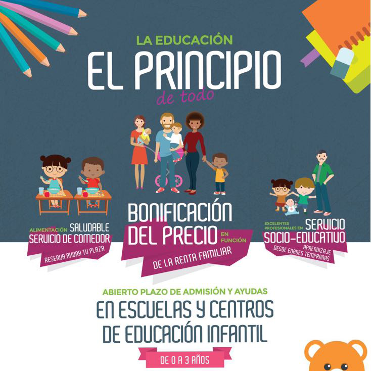 El plazo de presentación física de admisiones en la Guardería Municipal Los Peques finaliza el viernes 27 abril