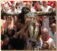 Imagen del Santo Cristo de la Almoraima, durante la Romería de 2008